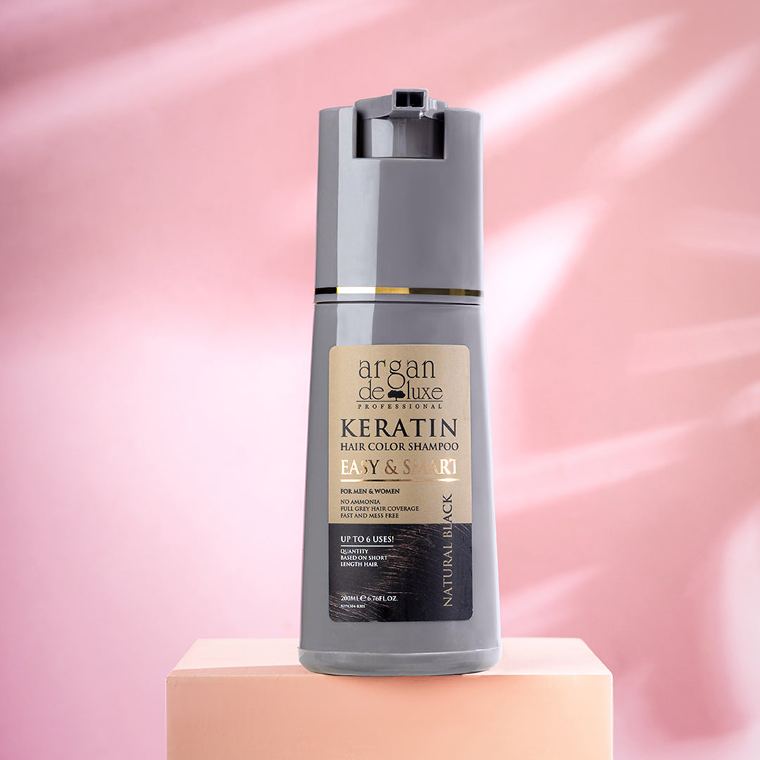 Keratin Hair Color Shampoo-Natural Black